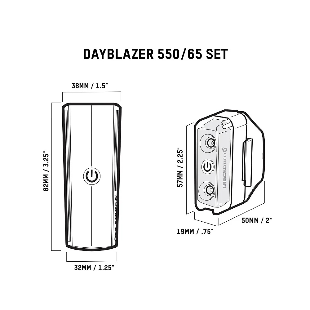 Blackburn Dayblazer 550 Front 65 Rear Combo Bike Light