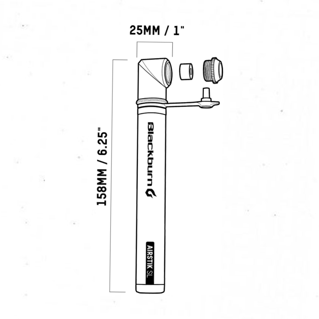 Blackburn Airstick SL Mini Pump - Black /Silver (7085514)