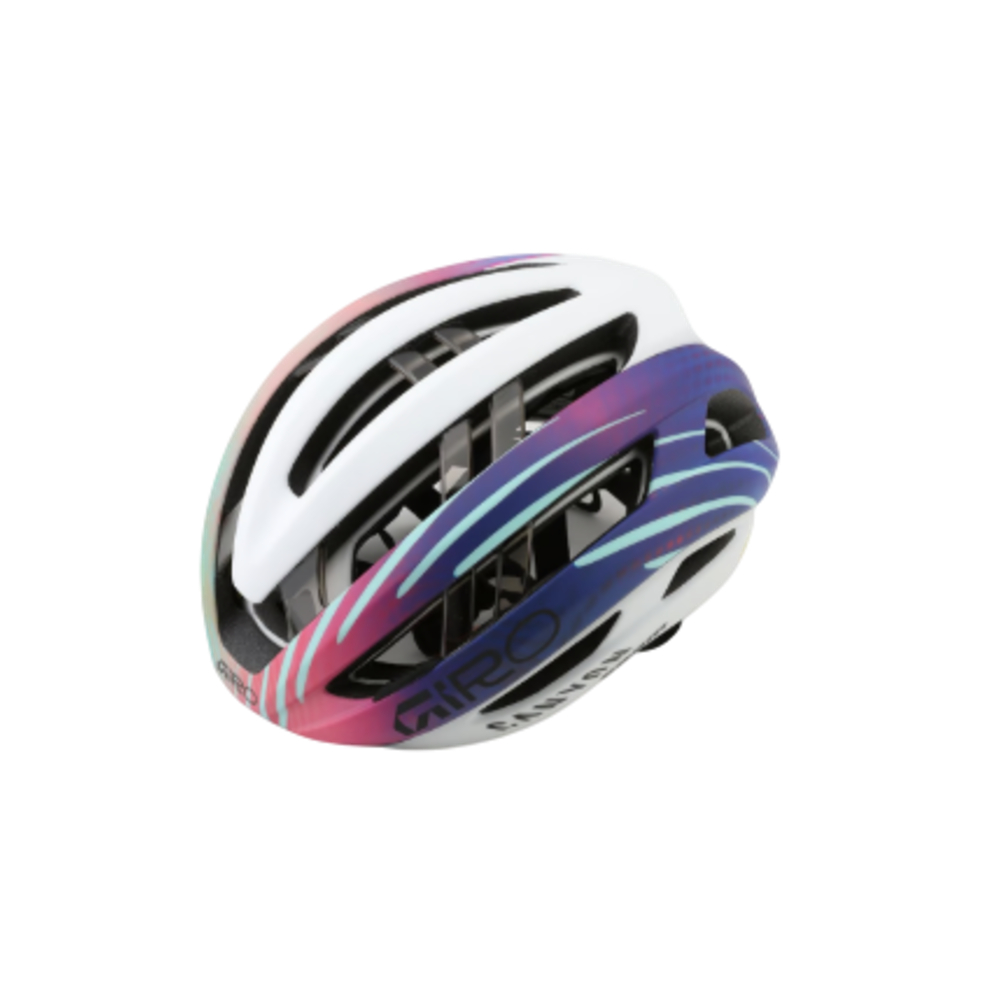 Giro Aries MIPS Spherical Road Cycling Helmet - White Matte Blue Canyon (Small)