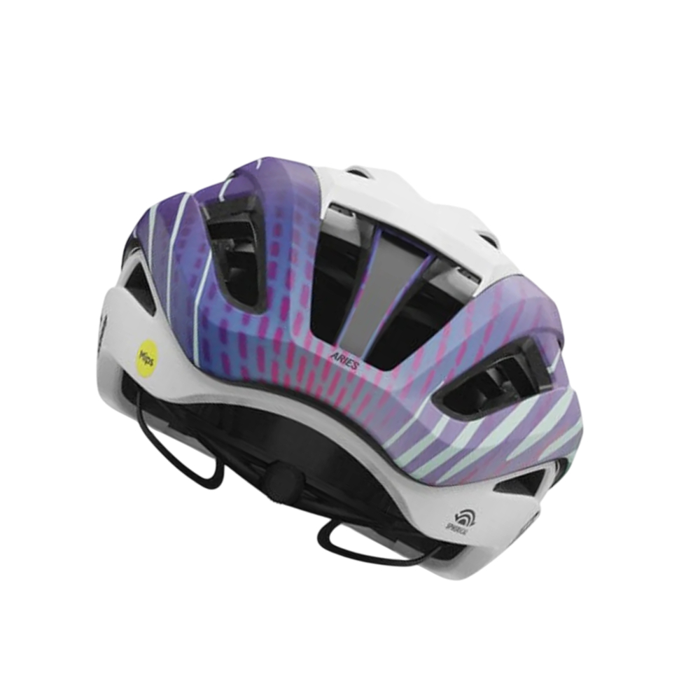 Giro Aries MIPS Spherical Road Cycling Helmet - White Matte Blue Canyon (Small)