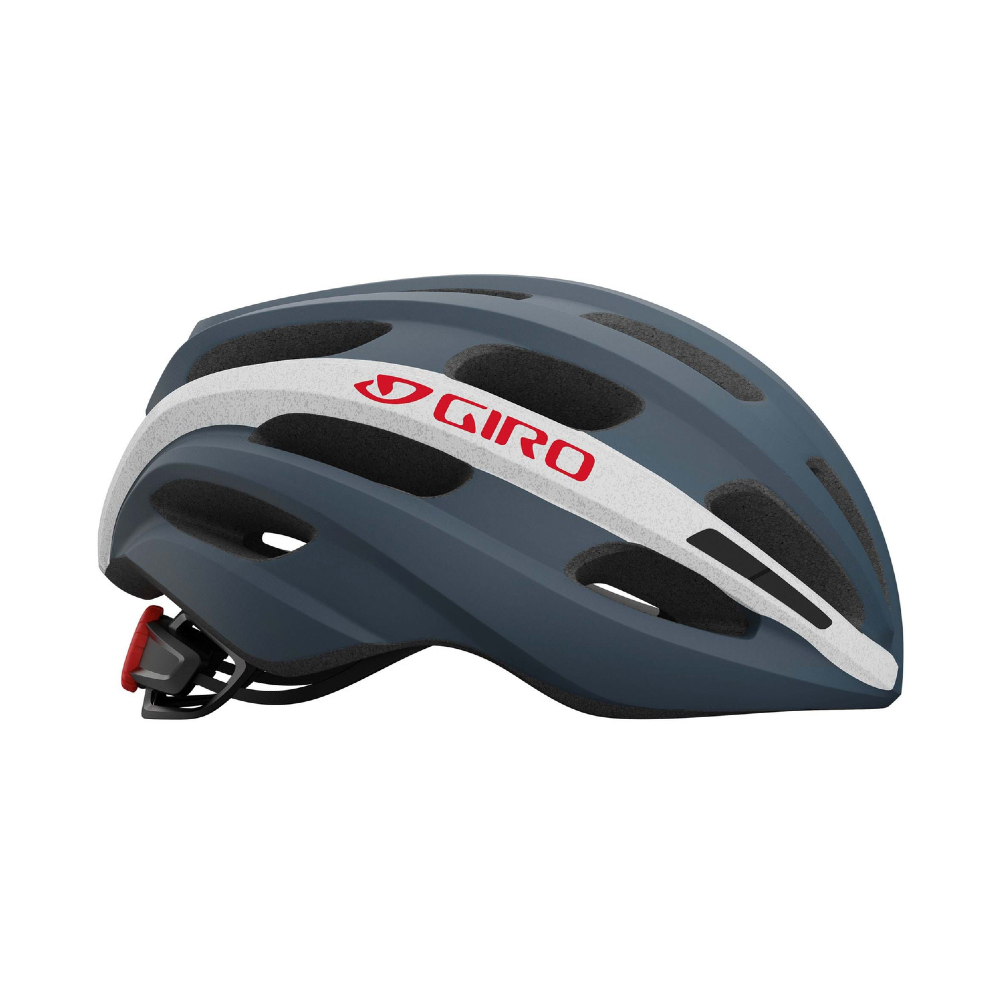 Giro Isode Road Cycling Helmet - Matte Portaro Grey / White / Red (Universal Adult)