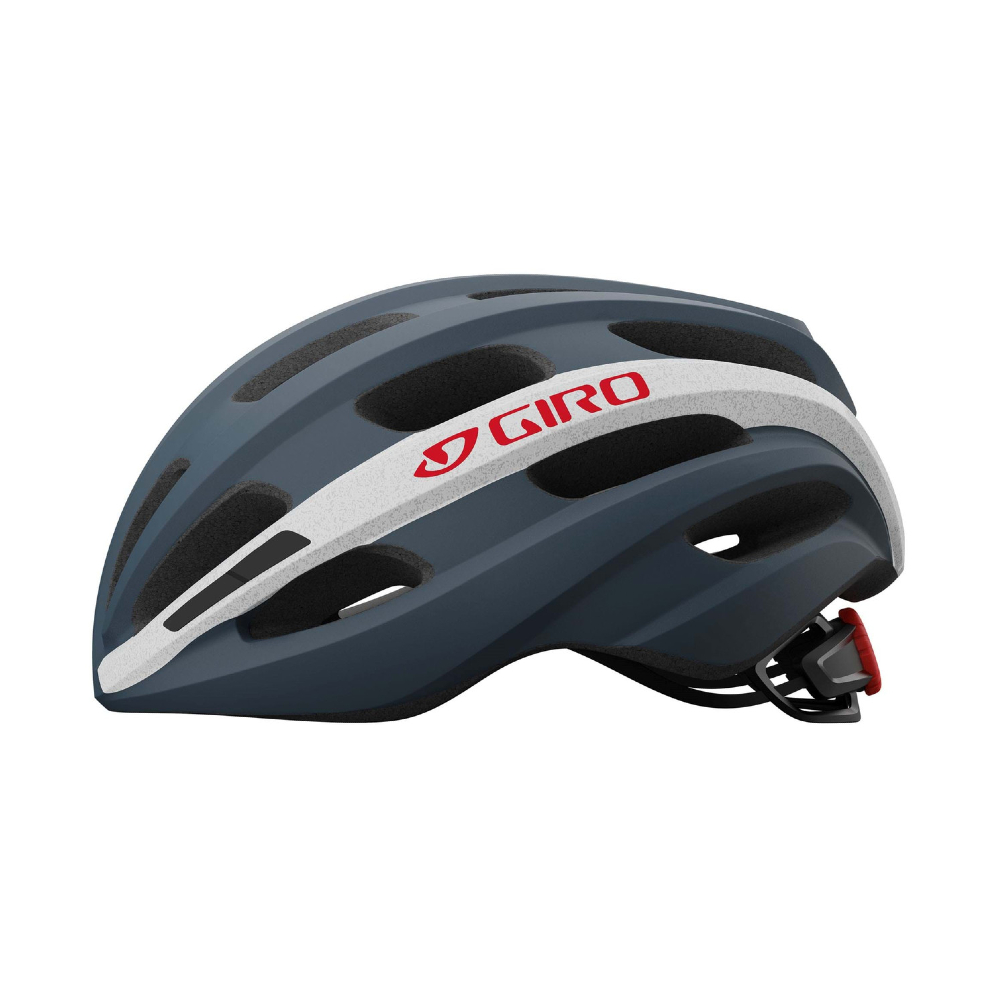 Giro Isode Road Cycling Helmet - Matte Portaro Grey / White / Red (Universal Adult)