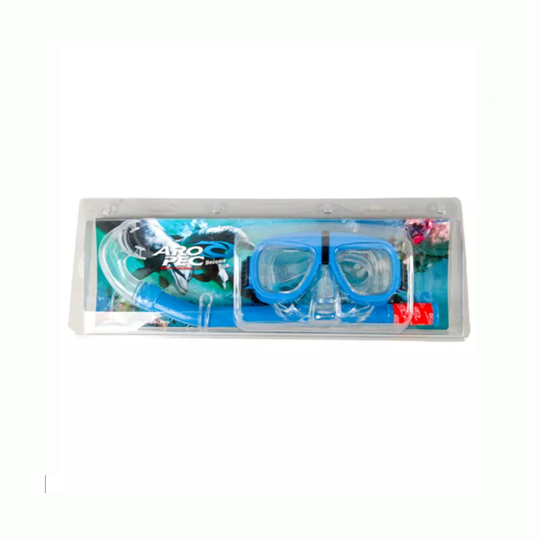 Aropec CO-H23C-P Kids PVC Mask and Snorkel Combo Set (Blue)