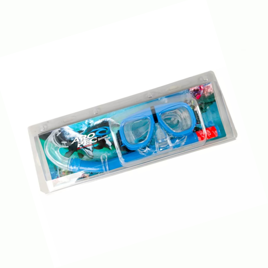 Aropec CO-H23C-P Kids PVC Mask and Snorkel Combo Set (Blue)