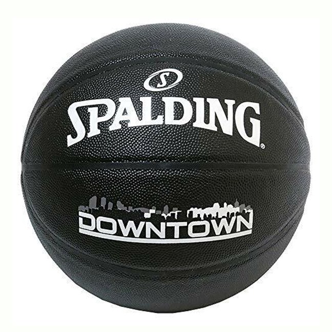 Spalding Downtown Size 7 Rubber Basketball (Black)